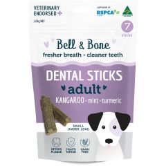 Bell & Bone 袋鼠+薄荷薑黃天然潔齒棒 7條 (小型犬)