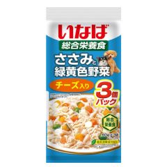 Inaba 雞肉+野菜軟包狗糧 (芝士) 60gx3