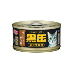 黑罐Mini 貓罐頭 - 吞拿魚 + 鰹魚+牛心 80g 