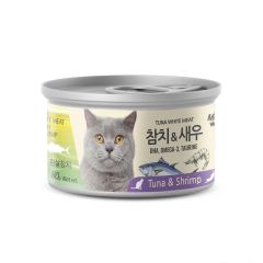 Meowow  高級白吞拿魚+鮮蝦貓湯罐 80g