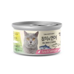 Meowow  高級白吞拿魚+三文魚貓湯罐 80g
