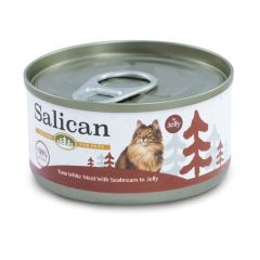 Salican 白肉吞拿魚、鯛魚貓罐頭 (唶喱) 85g (啡)