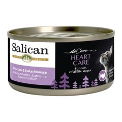 Salican 雞肉,鱈魚肉慕斯貓罐 (心臟護理) 80g (紫)