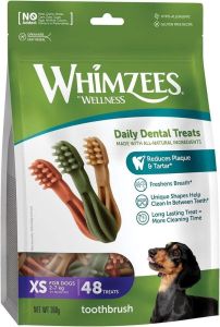 Whimzees 迷你犬 牙刷形高效潔齒骨 48支