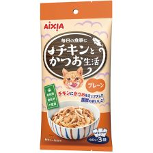 Aixia Chicken Life 雞肉鰹魚袋裝濕糧 60gX3 (橙)