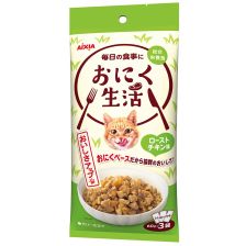 Aixia 烤雞味袋裝貓主食濕糧 60gX3