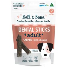 Bell & Bone 三文魚+薄荷活性碳天然潔齒棒 7條 (中型犬)