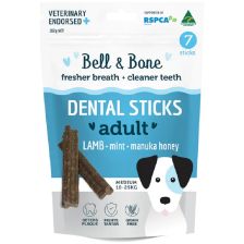 Bell & Bone 羊肉+薄荷麥盧卡蜂蜜天然潔齒棒 7條 (中型犬)
