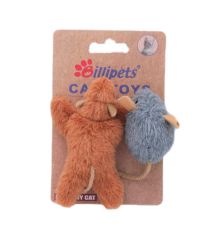 Billipets 貓玩具 9cm 灰色毛絨老鼠