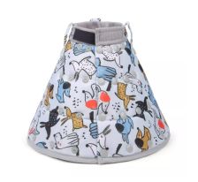 可摺疊 頭套 M 頸圍27-35cm,深26cm (灰底小狗)