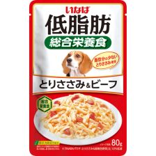 Inaba 低脂肪綜合營養狗軟包-雞肉牛肉 80g