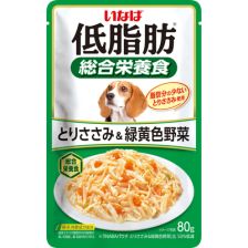 Inaba 低脂肪綜合營養狗軟包-雞肉野菜 80g