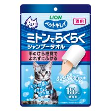 Lion 手套抹身濕紙巾 無香味 (貓)