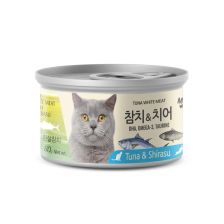 Meowow 高級白吞拿魚+銀魚仔貓湯罐 80g