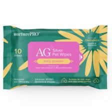 Nurture Pro AG+ 銀離子寵物親膚消毒濕紙巾 10片-爽身粉味