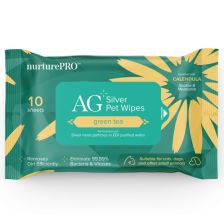 Nurture Pro AG+ 銀離子寵物親膚消毒濕紙巾 10片-綠茶味