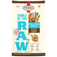 PRIMAL Kibble In The Raw Fish & Pork  Recipe Kibble-Sized Bites Dog Food 9lb