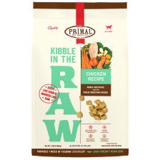 PRIMAL Kibble In The Raw Chicken Recipe Kibble-Sized Bites Dog Food 1.5lb