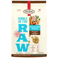 PRIMAL Kibble In The Raw Fish & Pork  Recipe Kibble-Sized Bites Dog Food 1.5lb