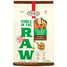 PRIMAL Kibble In The Raw Small Breed Chicken Recipe Kibble-Sized Bites Dog Food 1.5lb
