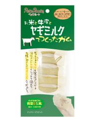 PetzRoute 日本山羊奶+米 牛皮骨 S 5本