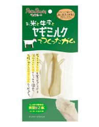 PetzRoute 日本山羊奶+米 牛皮骨 M 2本