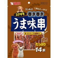 雞胗片卷極細牛皮棒狗小食 14件 