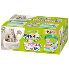 Unicharm 半封閉型雙層貓砂盤套裝 - 象牙白