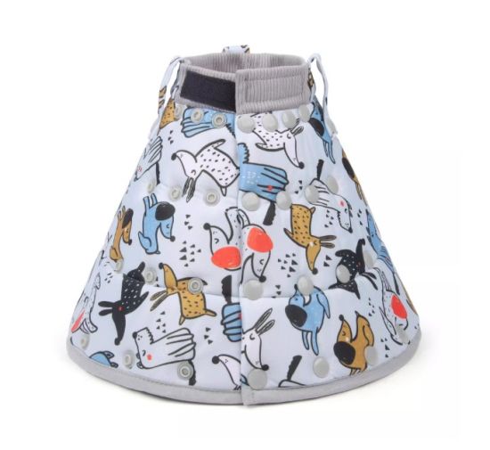 可摺疊 頭套 M 頸圍27-35cm,深26cm (灰底小狗)