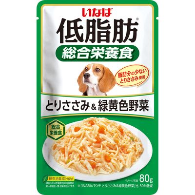 Inaba 低脂肪綜合營養狗軟包-雞肉野菜 80g