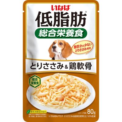 Inaba 低脂肪綜合營養狗軟包-雞肉雞軟骨 80g