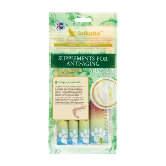 Astkatta 白鰹吞拿魚，新鮮走地雞肉，白蝦營養肉泥 (14gx4)