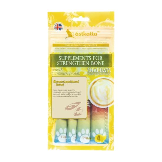 Astkatta 白鰹吞拿魚，新鮮走地雞肉，綠唇貽貝營養肉泥 (14gx4)