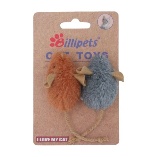 Billipets 貓玩具 5cm - 雙色毛絨老鼠