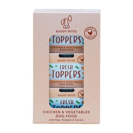 Buddy Bites 雞肉蔬菜濕伴糧 80g x3 (盒)