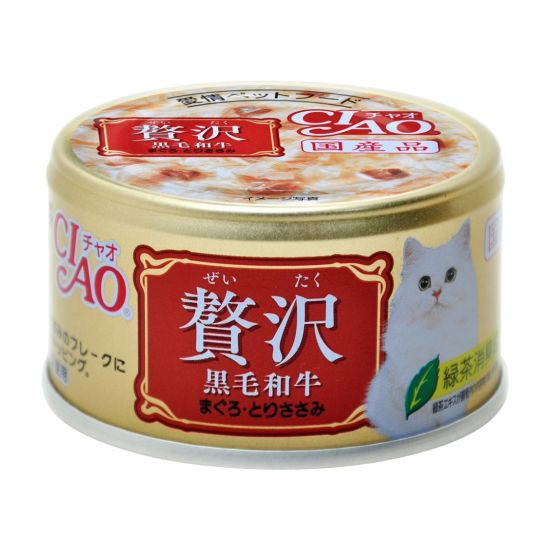 Ciao 奢華 黑毛和牛吞拿魚+雞肉 80g (A-146)