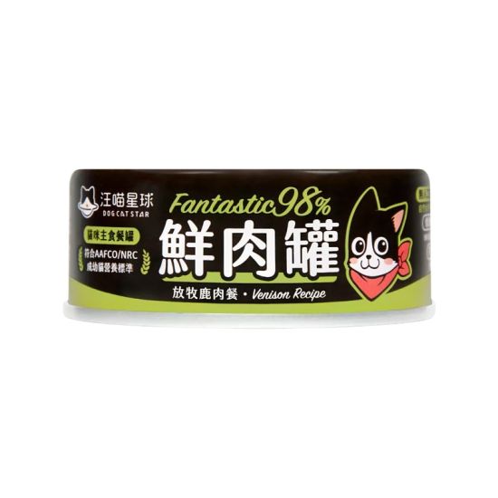 貓用 Fantastic 98% 鮮肉無膠主食罐 80g 放牧鹿肉