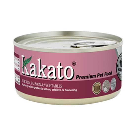 Kakato 罐頭 - 雞 + 三文魚 + 菜 170g