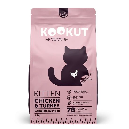 KOOKUT 天然無穀物幼貓糧-雞肉火雞肉 1.5kg