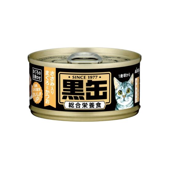黑罐Mini 貓罐頭 - 吞拿魚 + 鰹魚+雞肉 80g