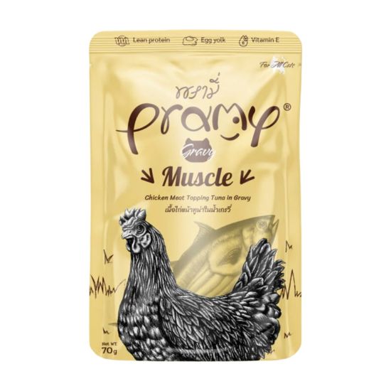 Pramy 鮮嫩雞肉＋高級白肉吞拿魚-高能量增肌(成貓) 70g