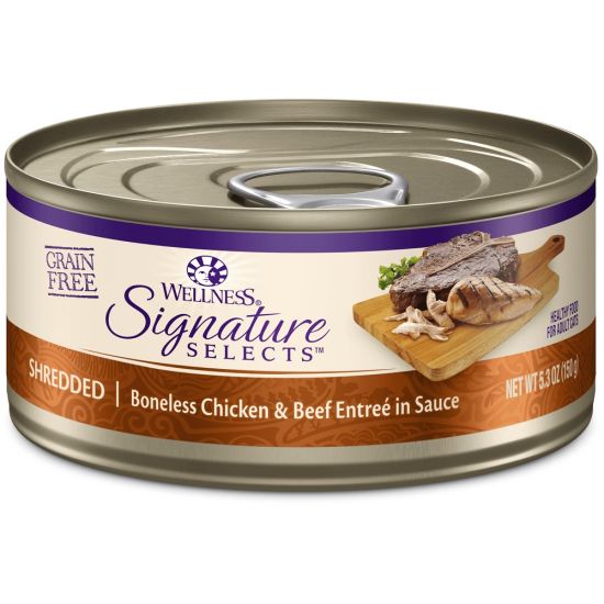 Wellness Signature 手撕去骨雞肉配滋味牛肉絲 貓罐頭 5.3 oz