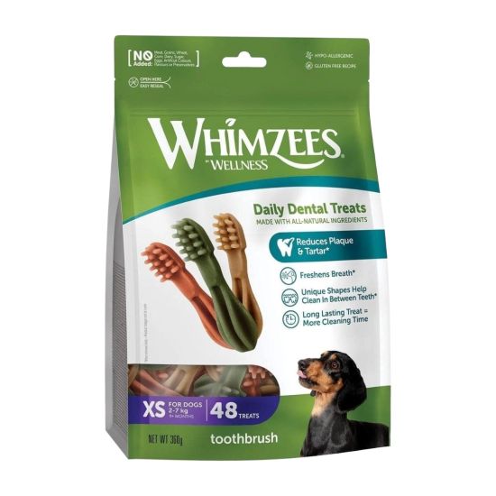 Whimzees 迷你犬 牙刷形高效潔齒骨 48支
