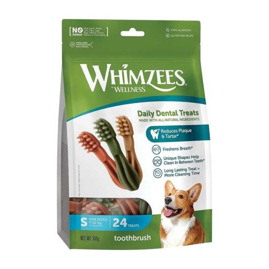 Whimzees 小型犬 牙刷形高效潔齒骨 24支