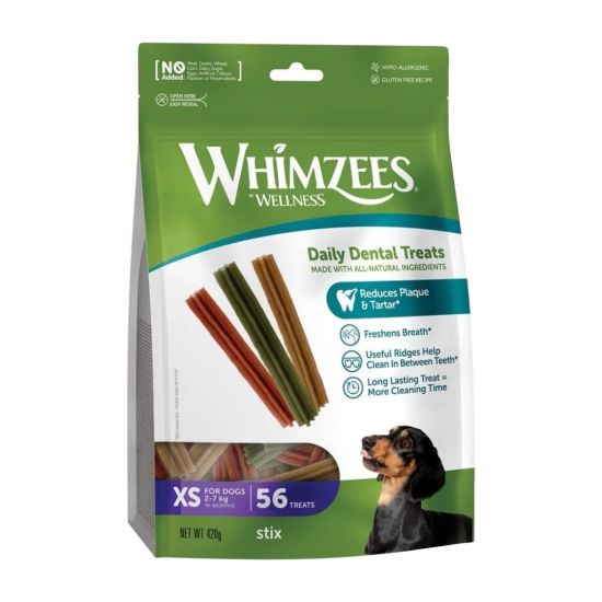 Whimzees 六角星形 迷你型犬經典潔齒骨 56支 