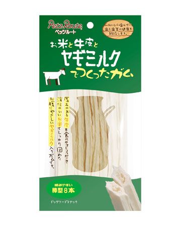 PetzRoute 日本山羊奶+米 牛皮骨 條型 8本